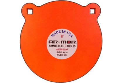 AR-MOR 8" AR500 STEEL GONG 1/2" THICK STEEL ORANGE ROUND